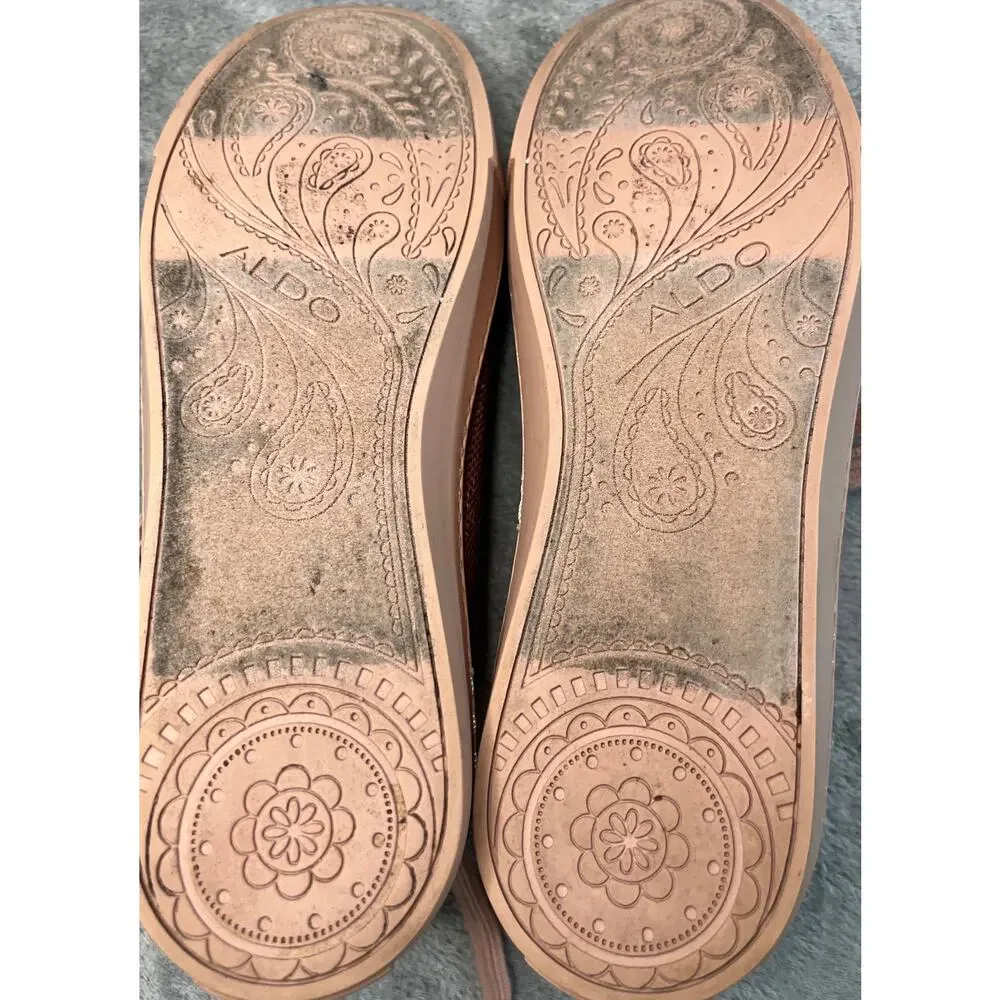 Aldo Rose Gold Sequined Kids Tennis shoes Size 5‎
